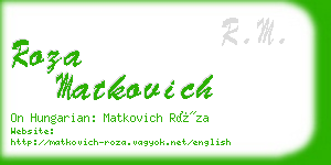 roza matkovich business card